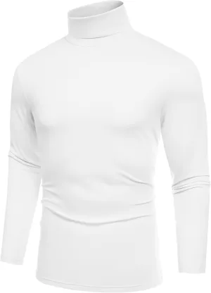 COOFANDY Men's Slim Fit Basic Turtleneck T-Shirt Long Sleeve Solid T Shirts Casual Knit Pullover Thermal Tops