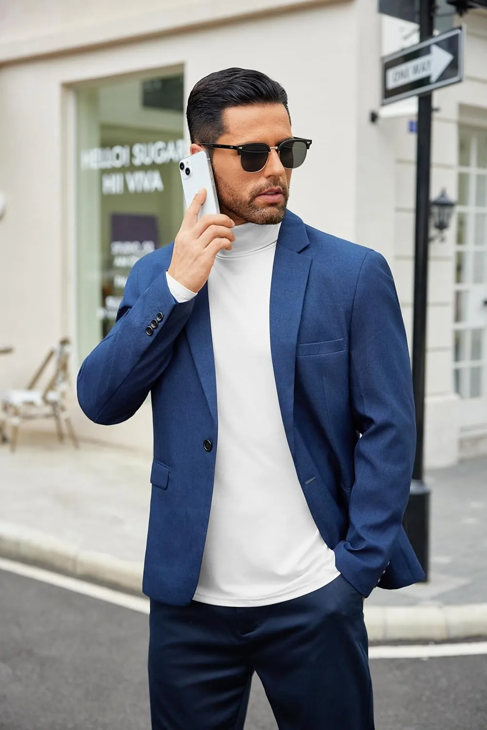COOFANDY Men's Slim Fit Basic Turtleneck T-Shirt Long Sleeve Solid T Shirts Casual Knit Pullover Thermal Tops