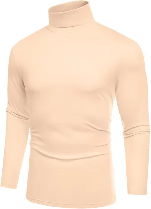 COOFANDY Men's Slim Fit Basic Turtleneck T-Shirt Long Sleeve Solid T Shirts Casual Knit Pullover Thermal Tops