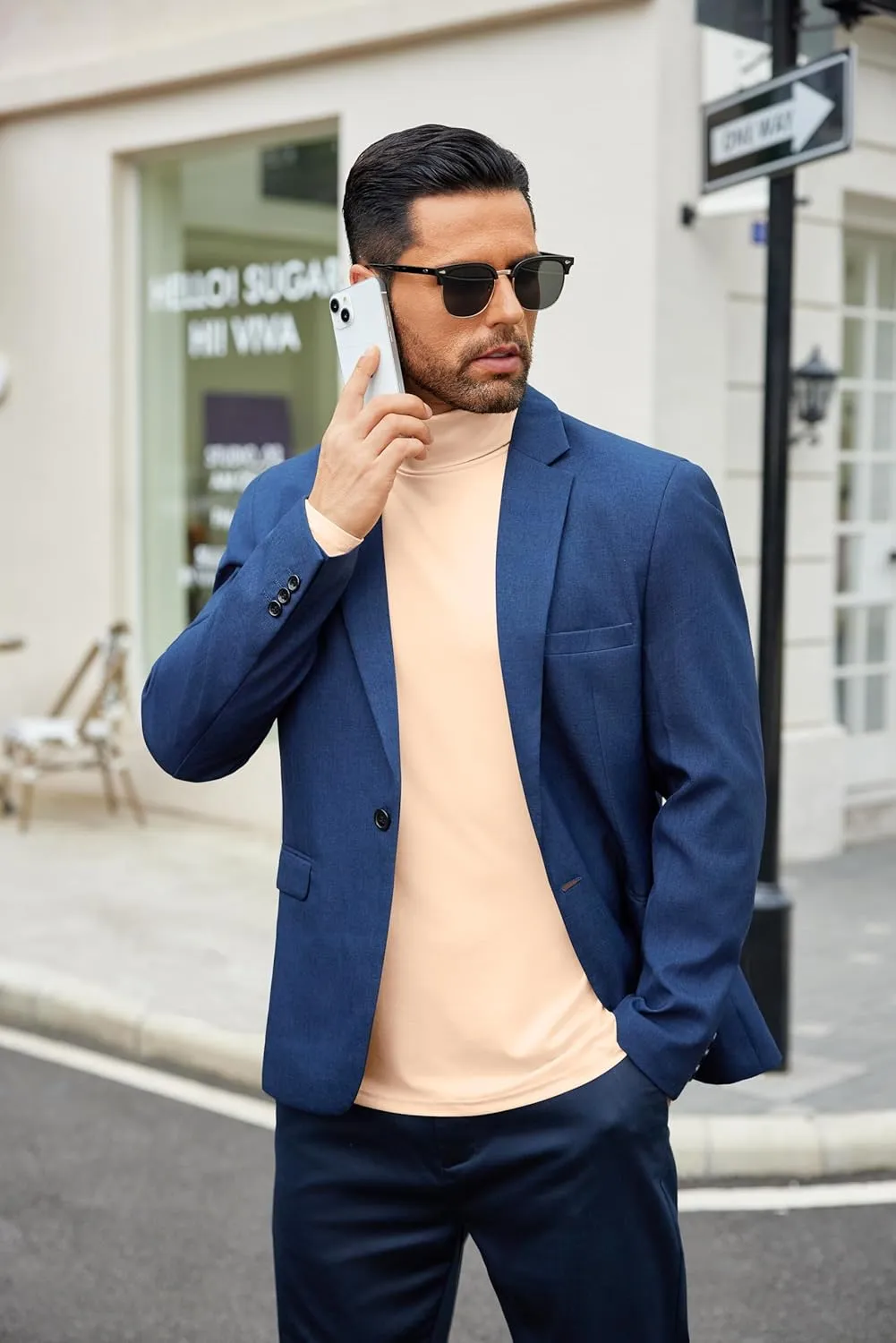 COOFANDY Men's Slim Fit Basic Turtleneck T-Shirt Long Sleeve Solid T Shirts Casual Knit Pullover Thermal Tops