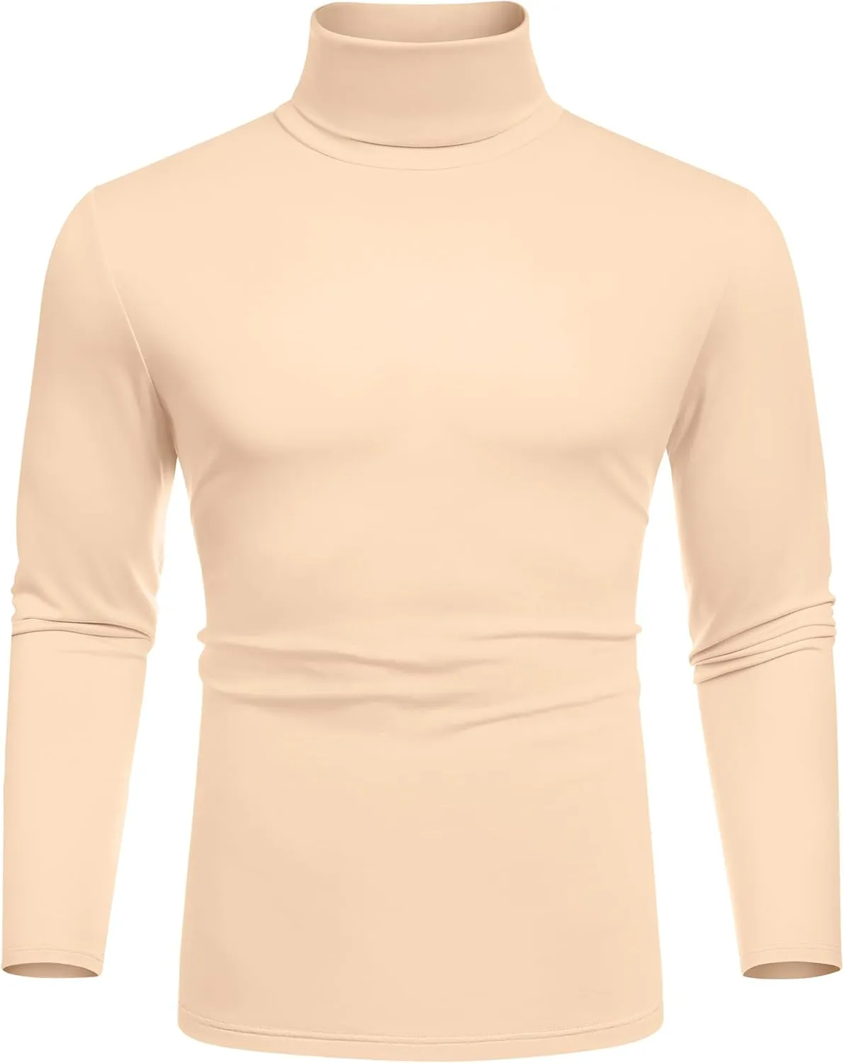 COOFANDY Men's Slim Fit Basic Turtleneck T-Shirt Long Sleeve Solid T Shirts Casual Knit Pullover Thermal Tops
