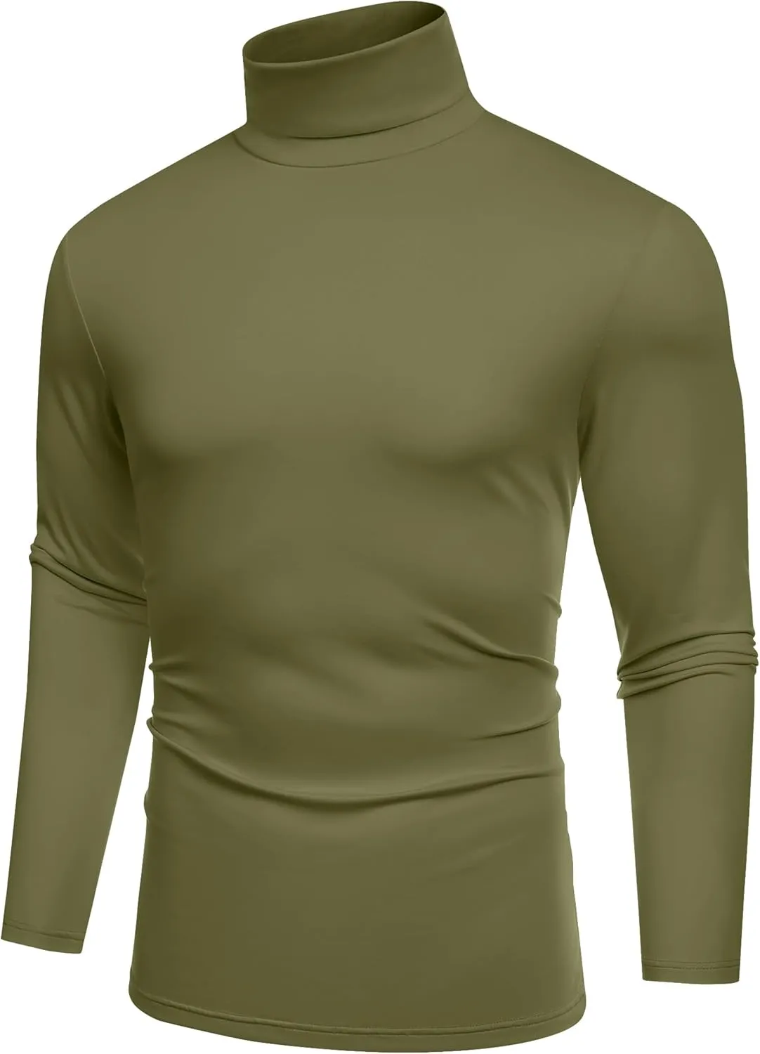 COOFANDY Men's Slim Fit Basic Turtleneck T-Shirt Long Sleeve Solid T Shirts Casual Knit Pullover Thermal Tops