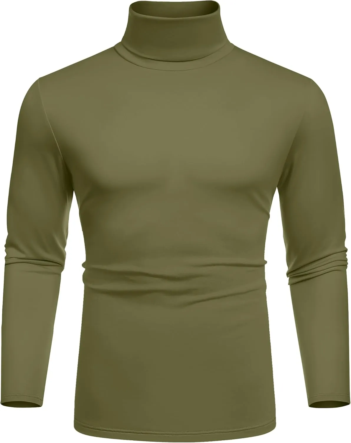 COOFANDY Men's Slim Fit Basic Turtleneck T-Shirt Long Sleeve Solid T Shirts Casual Knit Pullover Thermal Tops