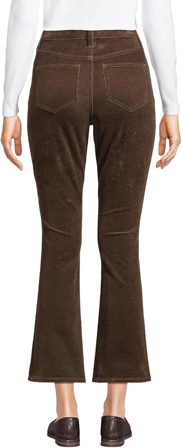 Lands' End Women's High Rise Corduroy Kick Crop Pants