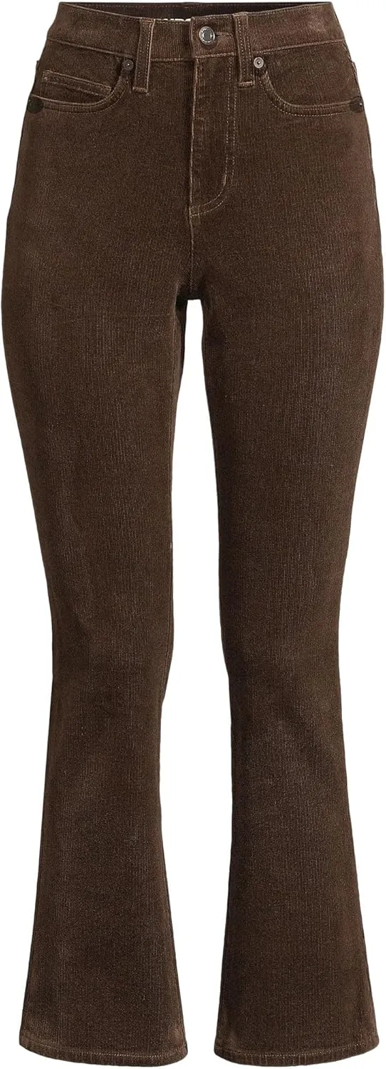 Lands' End Women's High Rise Corduroy Kick Crop Pants