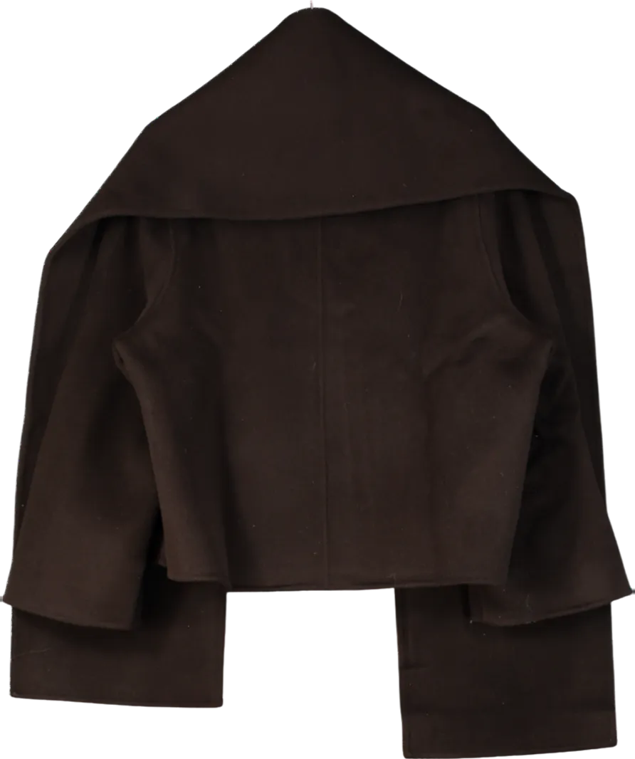 Marcela Brown Tol Wool Jacket With detachable Scarf UK S/M