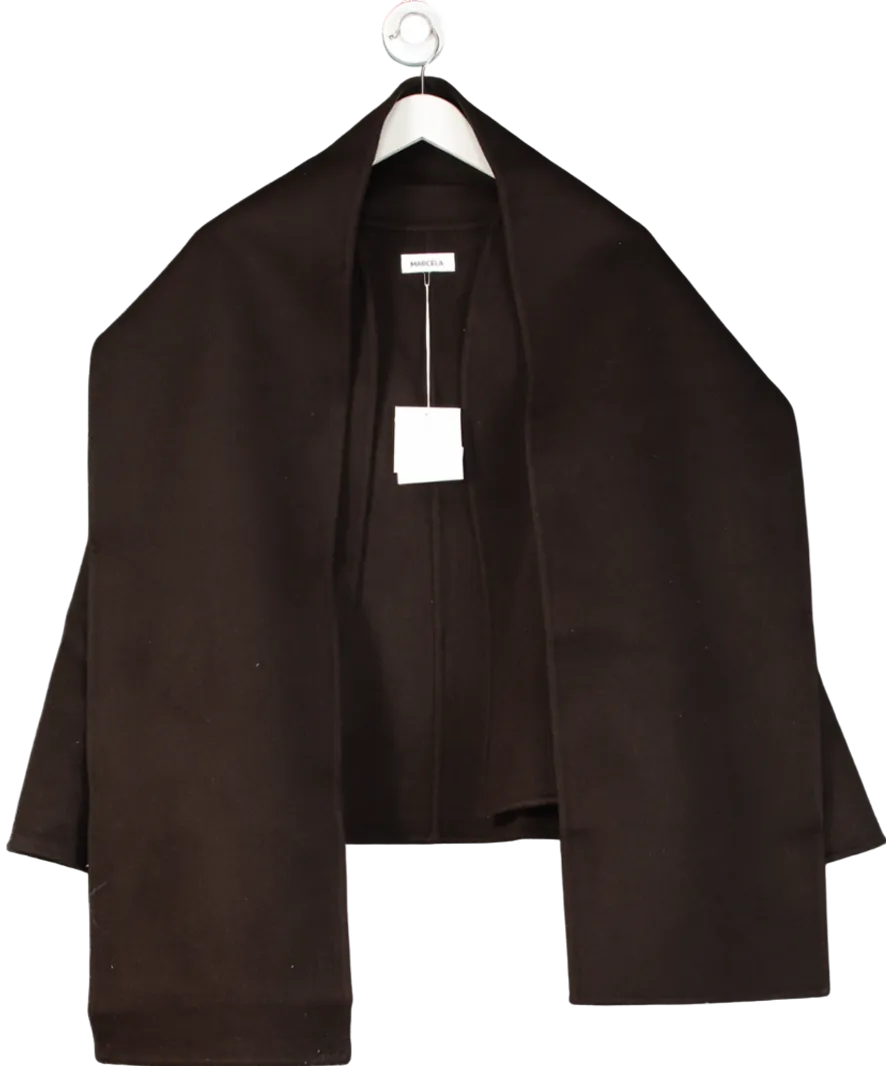 Marcela Brown Tol Wool Jacket With detachable Scarf UK S/M