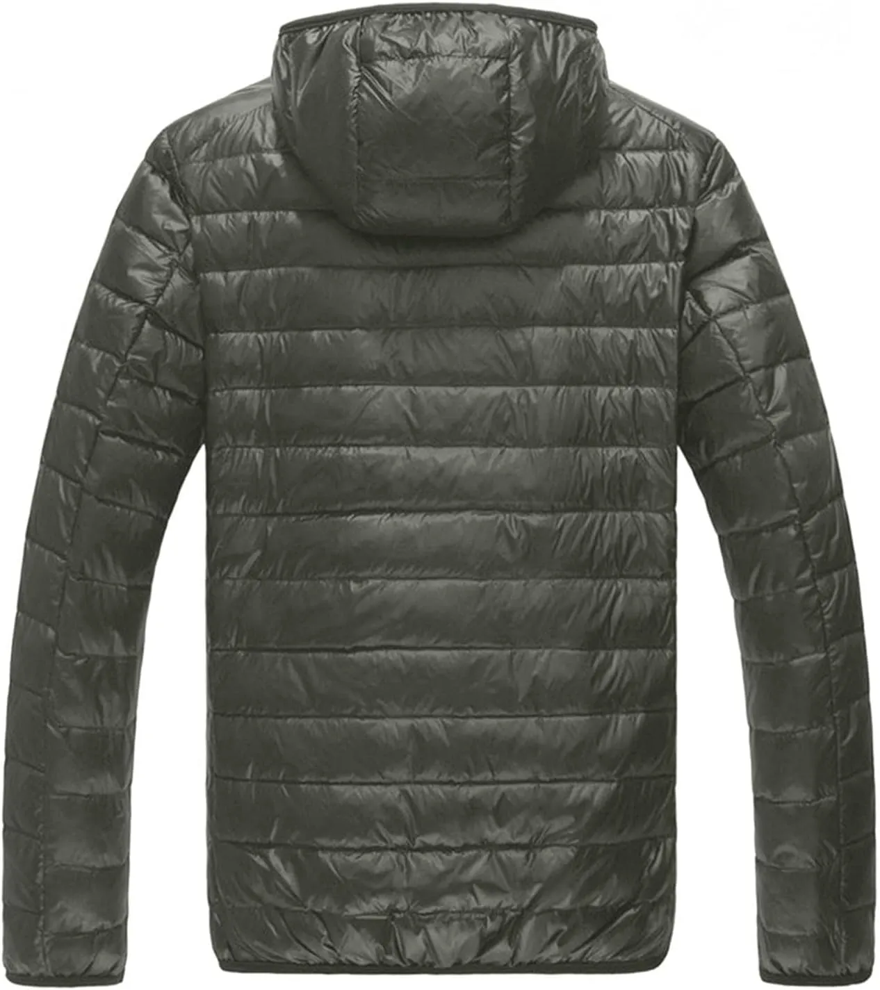Men Puffer Jacket with Hood Ultra Lightweight Packable Quilted Hooded Bubble Down Jackets Winter Insulated Thick Outwear