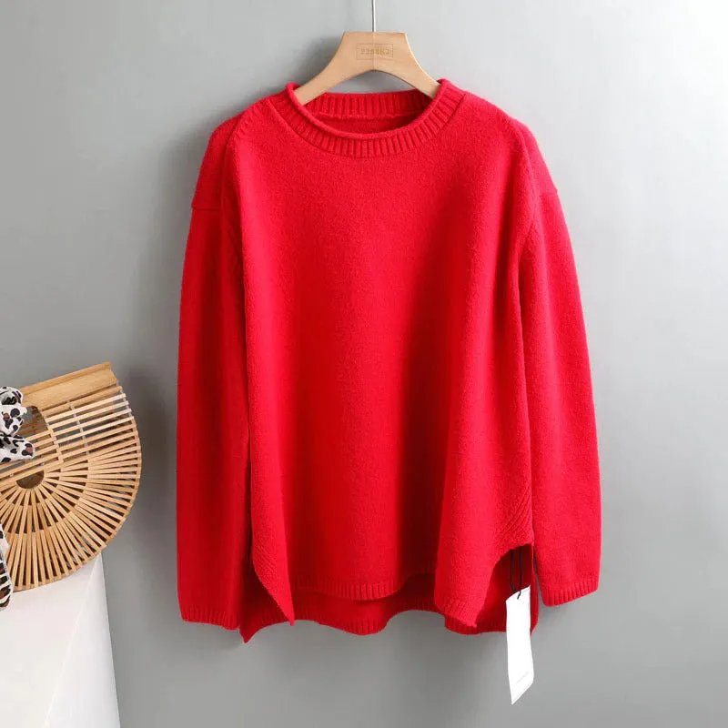 Splitside Oversize Thick Sweater Women Turtleneck Sweater Pullover