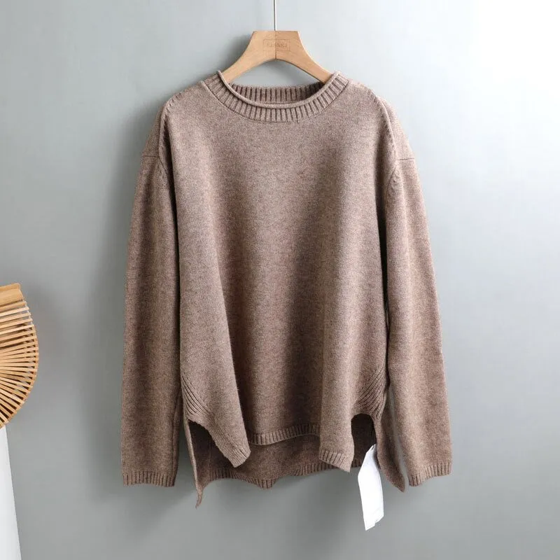 Splitside Oversize Thick Sweater Women Turtleneck Sweater Pullover