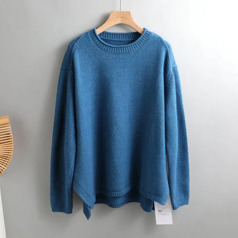 Splitside Oversize Thick Sweater Women Turtleneck Sweater Pullover