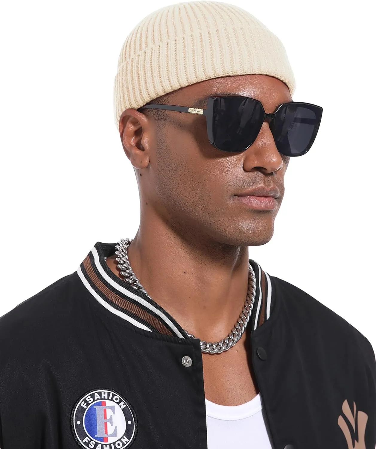 Swag Short Fisherman Beanie for Men Women, Wool Knit Cuffed Fleece Lined Trawler Beanies Winter Warm Hat
