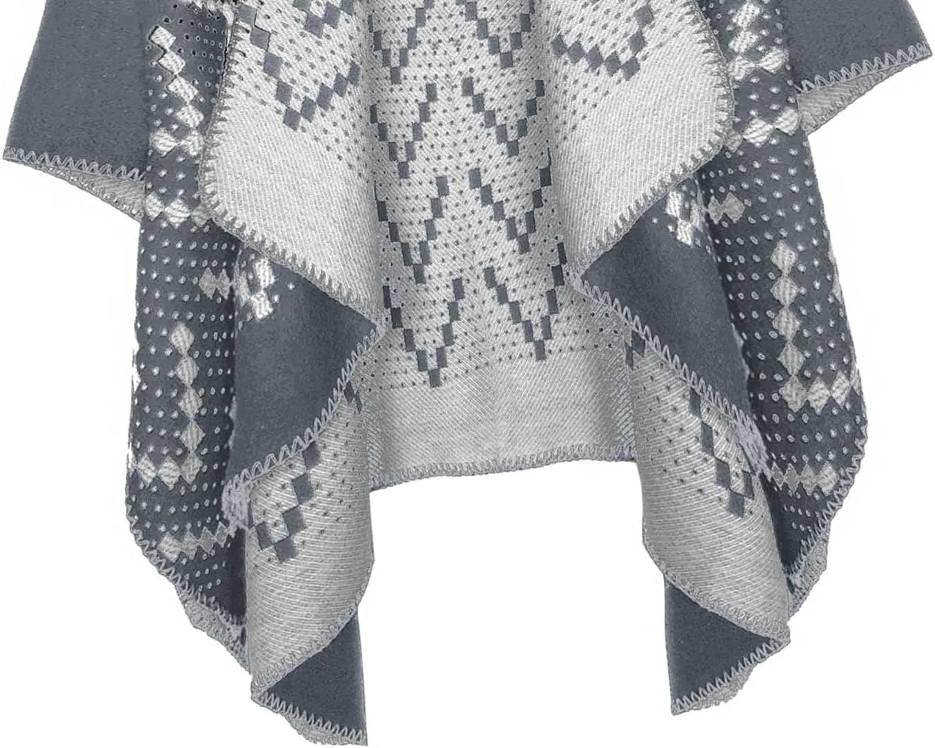 Urban CoCo Women's Color Block Shawl Wrap Open Front Poncho Cape