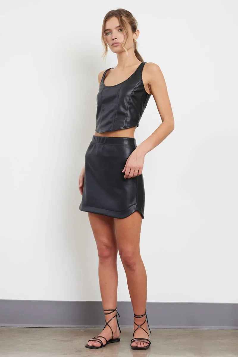VIVIENNE VEGAN LEATHER SKIRT - (FINAL SALE)