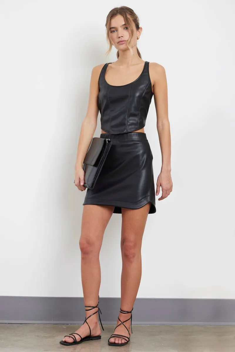 VIVIENNE VEGAN LEATHER SKIRT - (FINAL SALE)