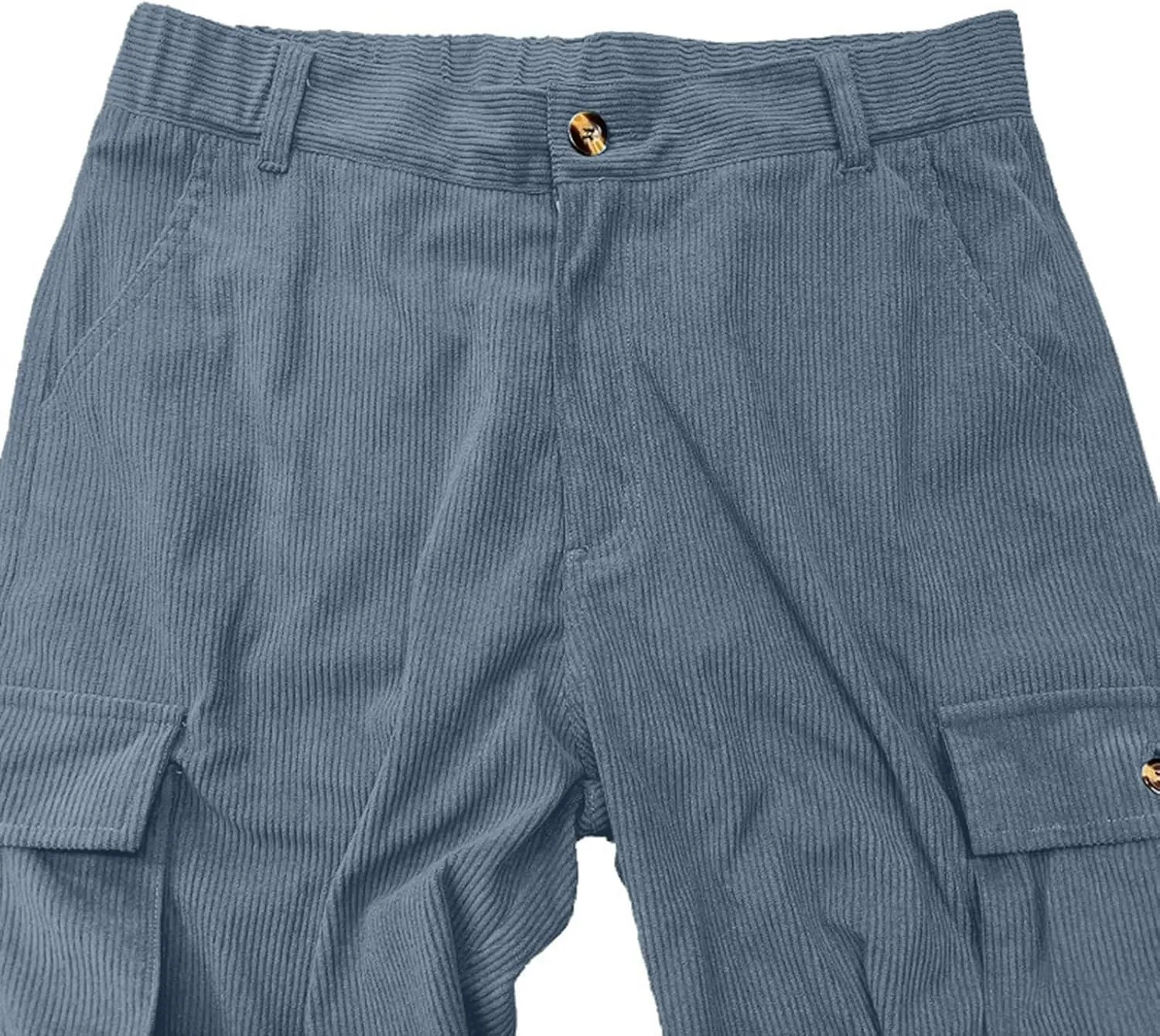 WENKOMG1 Corduroy Cargo Pants for Men Multi Pockets Straight Leg Outdoor Work Pants Retro Style Workwear