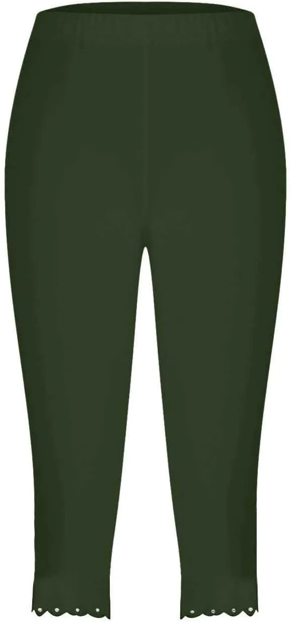 Xiaojmake High Waisted Capri Leggings for Women Summer Yoga Gym Workout Cropped Pants Rhinestone Patch Summer Beach Trousers