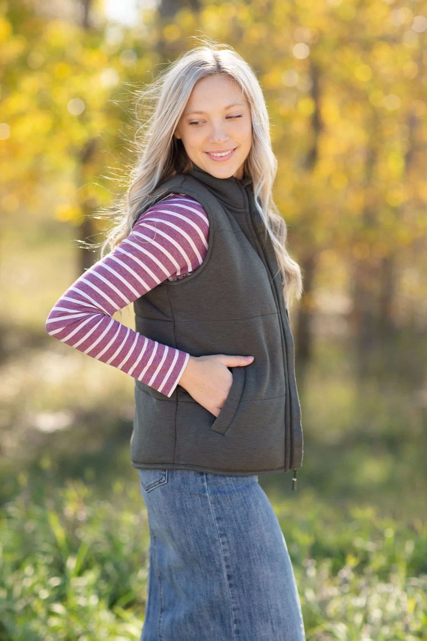 Zip Up Soft Quilted Pocket Vest - FINAL SALE