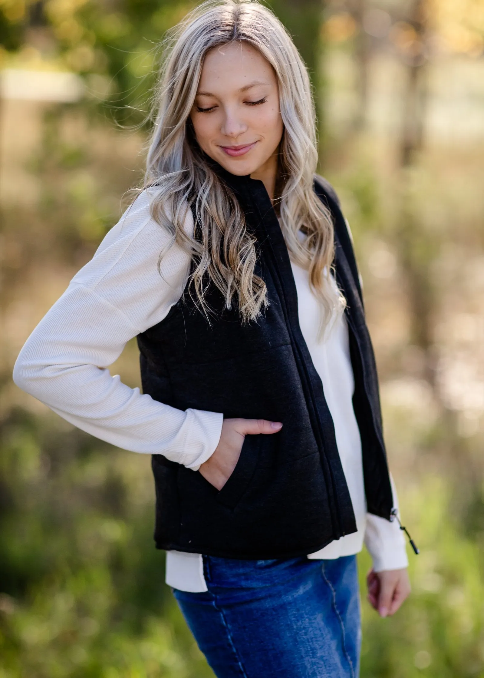 Zip Up Soft Quilted Pocket Vest - FINAL SALE